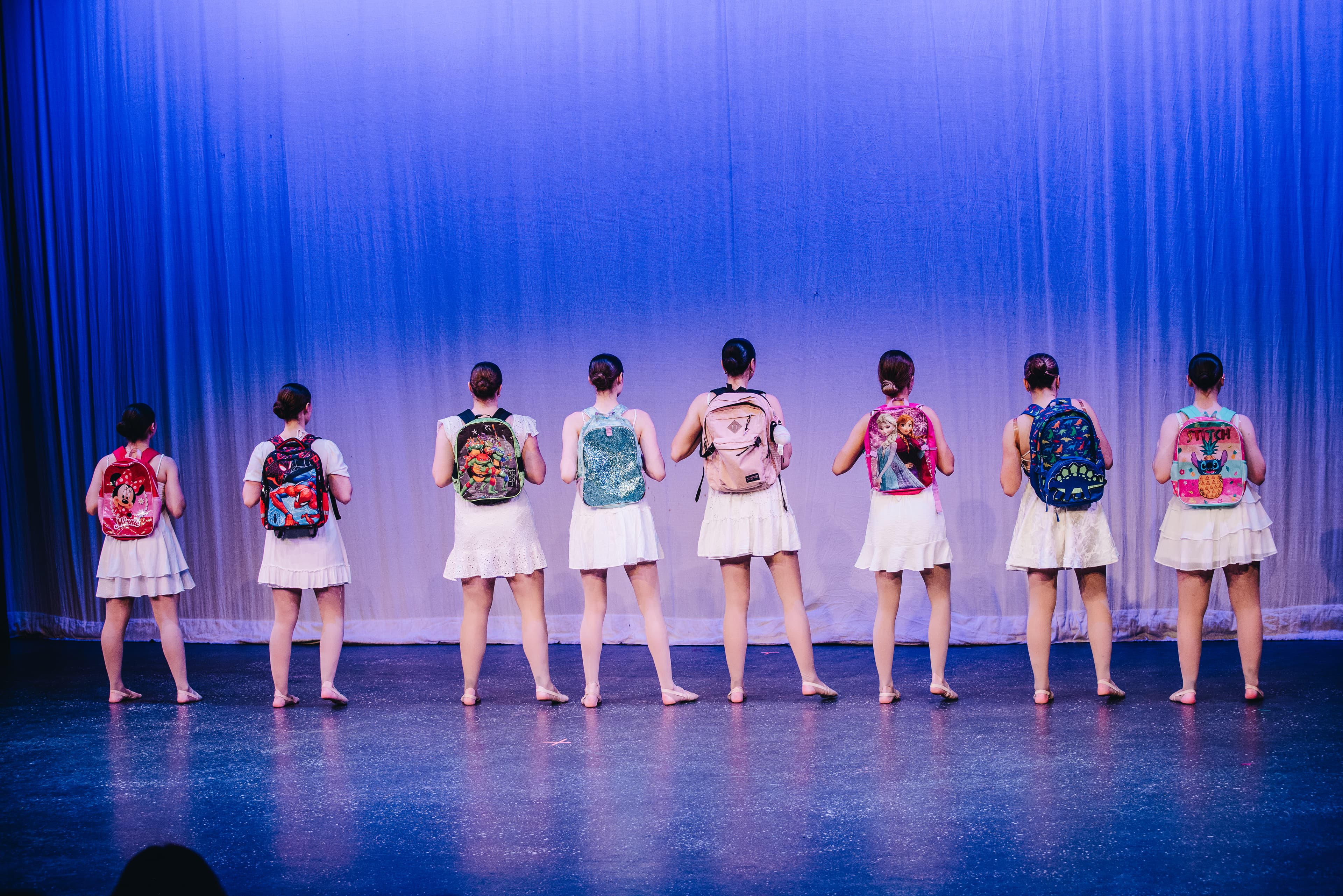 Dance instructor with students